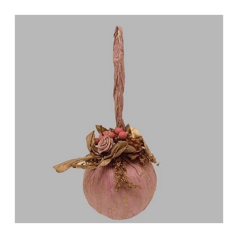 Kerst bal met ornamenten rose 20 cm