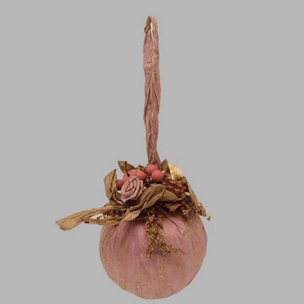 Boule de Noël avec des ornements rose 20 cm