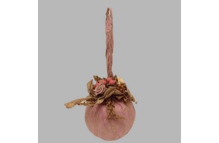 Boule de Noël avec des ornements rose 20 cm