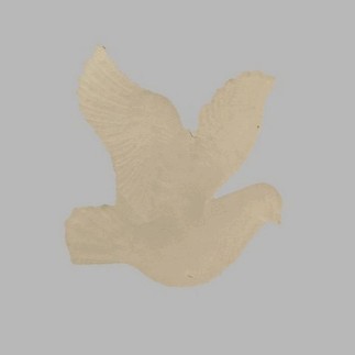 duif mat wit 8 cm met touwtje rechts