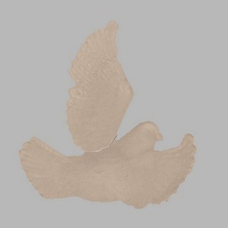 pigeon blanc mat 8 cm avec cordon aller voler