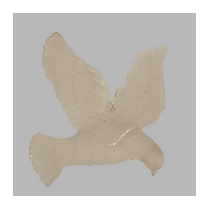 pigeon blanc mat 8 cm avec cordon vers le bas