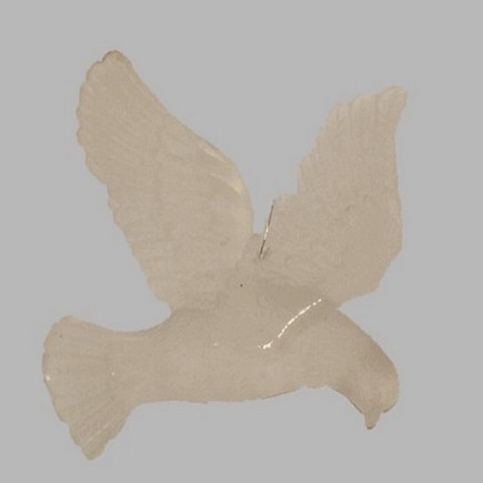 pigeon blanc mat 8 cm avec cordon vers le bas