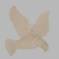 pigeon blanc mat 8 cm avec cordon vers le bas