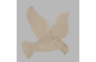 pigeon blanc mat 8 cm avec cordon vers le bas