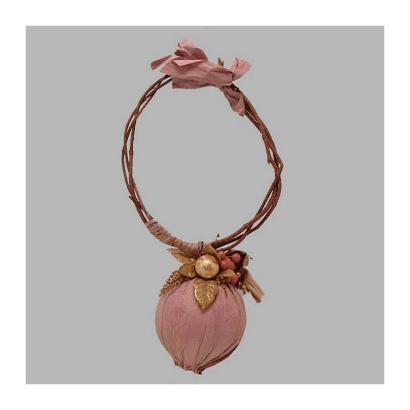 Christmas wreath with Christmas ball color rose 55 cm