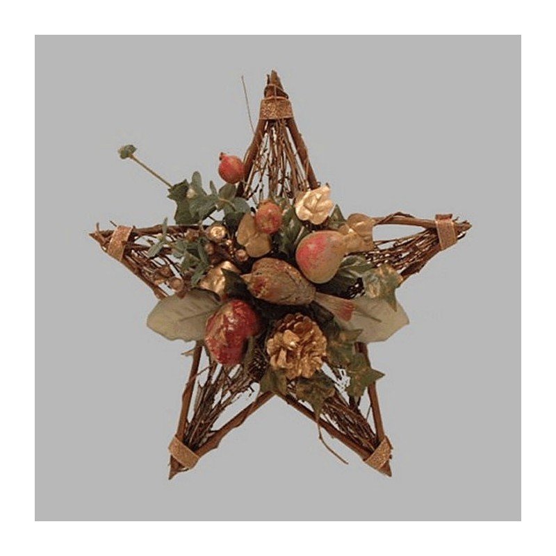 Kerstster met ornamenten 30 cm