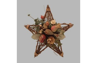 Kerstster met ornamenten 30 cm