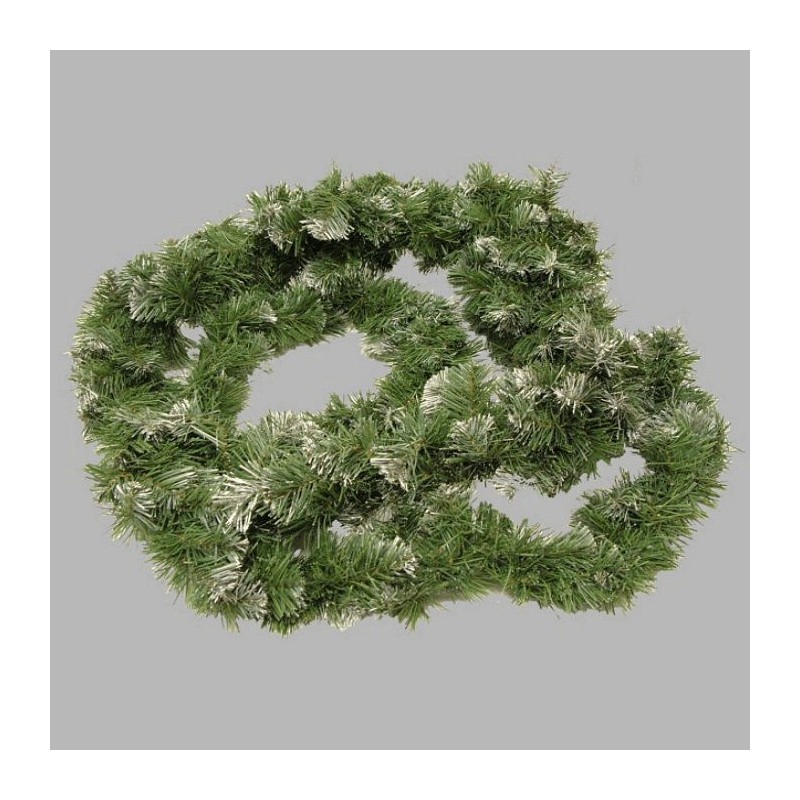 Guirlande de Noël couleur vert et blanc 2 m 50 de long