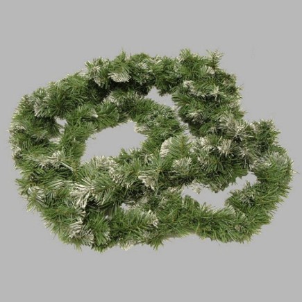 Guirlande de Noël couleur vert et blanc 2 m 50 de long