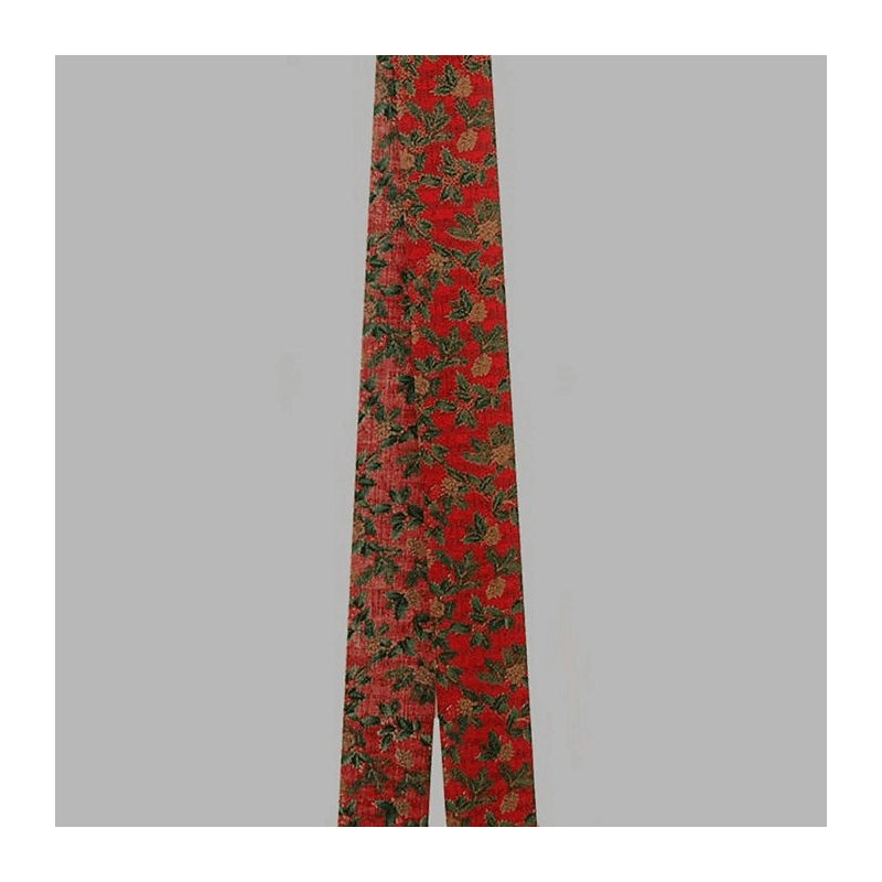 christmas ribbon of textiles leaves with music notes 65 mm