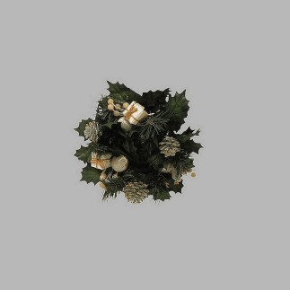 Christmas wreath with ornaments color gold green 20 cm