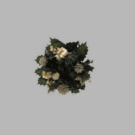 Guirlande de Noël avec des ornements couleur or vert 20 cm