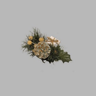 Christmas piece on wire color gold green 12 cm