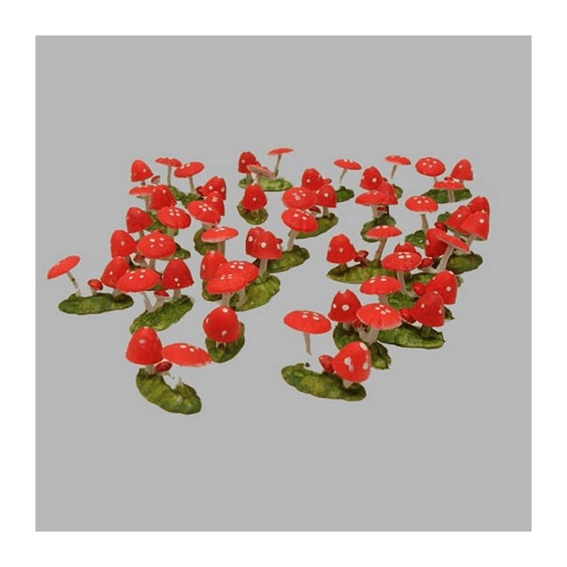 Paddenstoeltjes met stippen op voetstukje 25 mm 150 gr