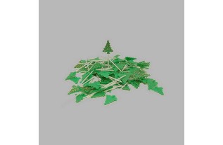 kerstboom op prikker groen en goud 100 st van 9 cm