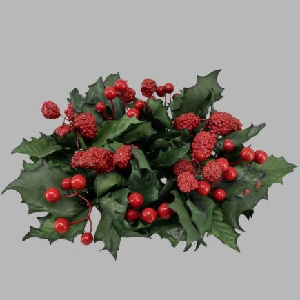 Silk Christmas wreath with berries