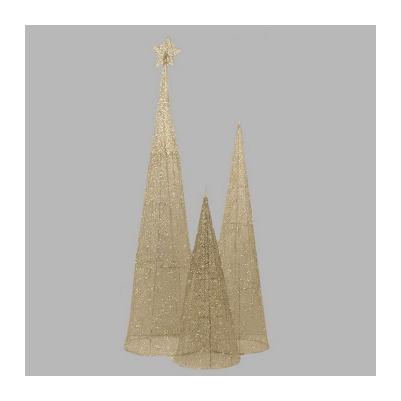 Christmas tree columns glistening 3 pieces 110-80 and 55 cm