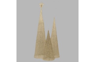 Christmas tree columns glistening 3 pieces 110-80 and 55 cm