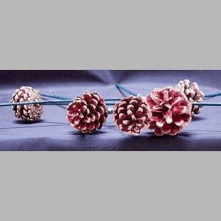 pomme de pin sur pointe or-rouge