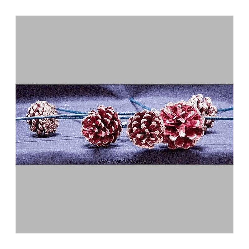 pomme de pin sur pointe or-rouge