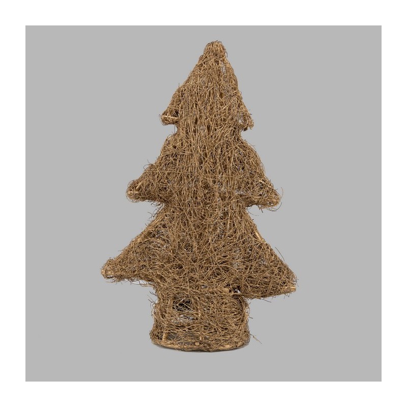 Sapin de Noël en bois et fibre d'or laqué 50 cm x 34 cm