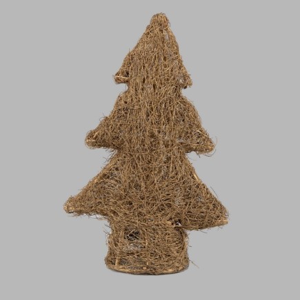 Sapin de Noël en bois et fibre d'or laqué 50 cm x 34 cm