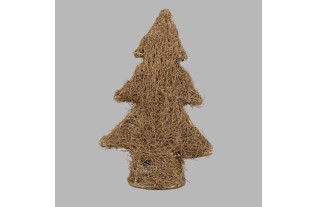 Sapin de Noël en bois et fibre d'or laqué 50 cm x 34 cm