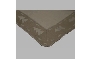 Christmas tablecloth border of pine trees 90 x 90 cm