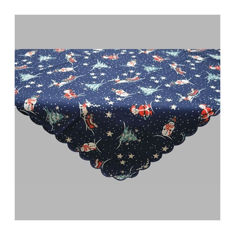 topkleed of nap design kerst blauw 85 x 85 cm