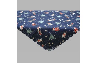 topkleed of nap design kerst blauw 85 x 85 cm