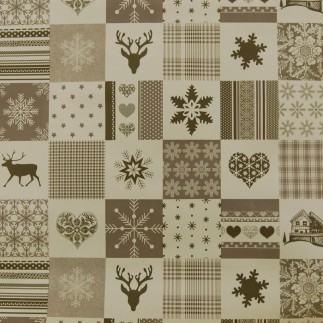 toile cirée design patchwork noël largeur 140 cm