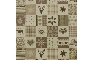toile cirée design patchwork noël largeur 140 cm