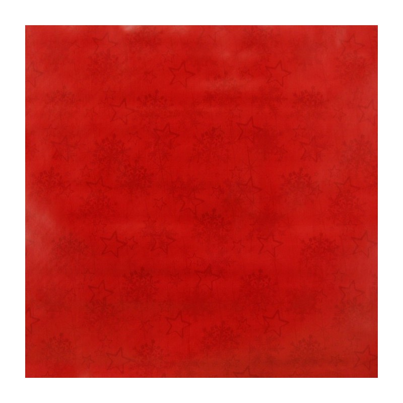 toile cirée design étoile et flocon de neige rouge largeur 140 cm