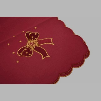 nappe ou nap brodé design de Noël rouge bordeau 80 x 80 cm
