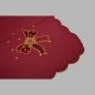 tablecloth embroidered design Christmas bordeau red 80 x 80 cm