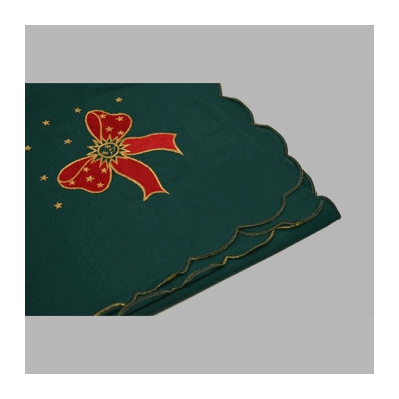 tablecloth or nap embroidered design Christmas green 80 x 80 c