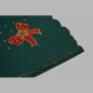 nappe ou nap brodé design de Noël verte 85 x 85 cm