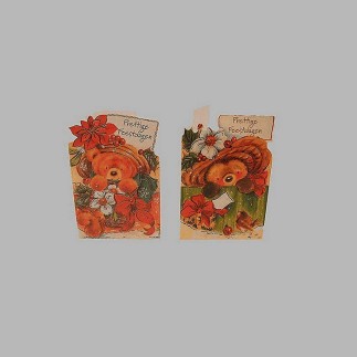 Cartes de Noël ours sur la clôture 12 pcs avec enveloppe