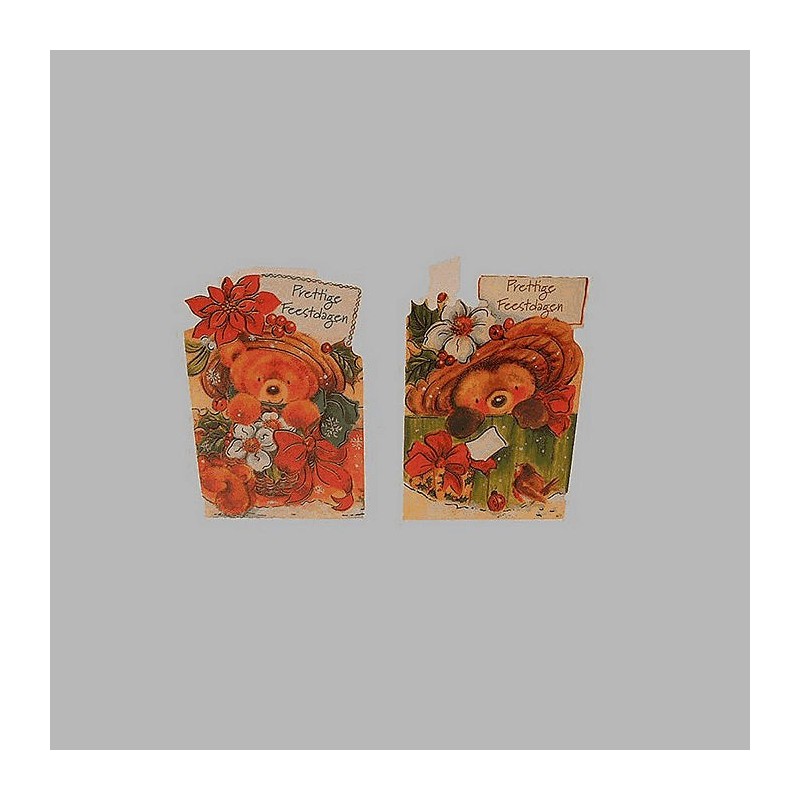 kerstkaarten beren over de schutting 12 stuks met envelop