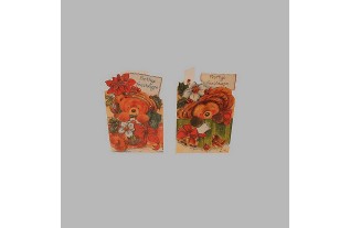 Christmas cards bears on the fence 12 pcs with envelope