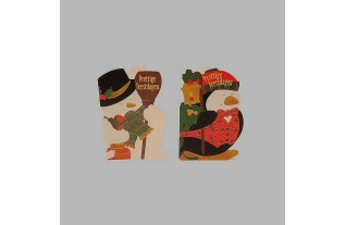 kerstkaarten sneeuwpop en pinquins 12 stuks met envelop