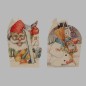 Christmas cards snowman and monkey 12 pieces with envelope