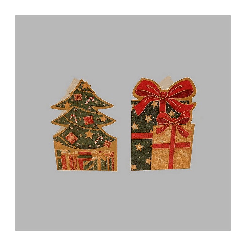 Christmas cards Christmas tree and gifts 12 pcs with envelope