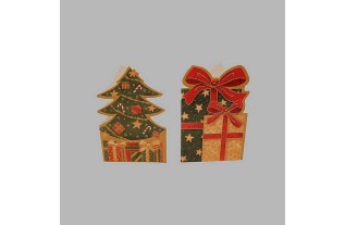 Christmas cards Christmas tree and gifts 12 pcs with envelope