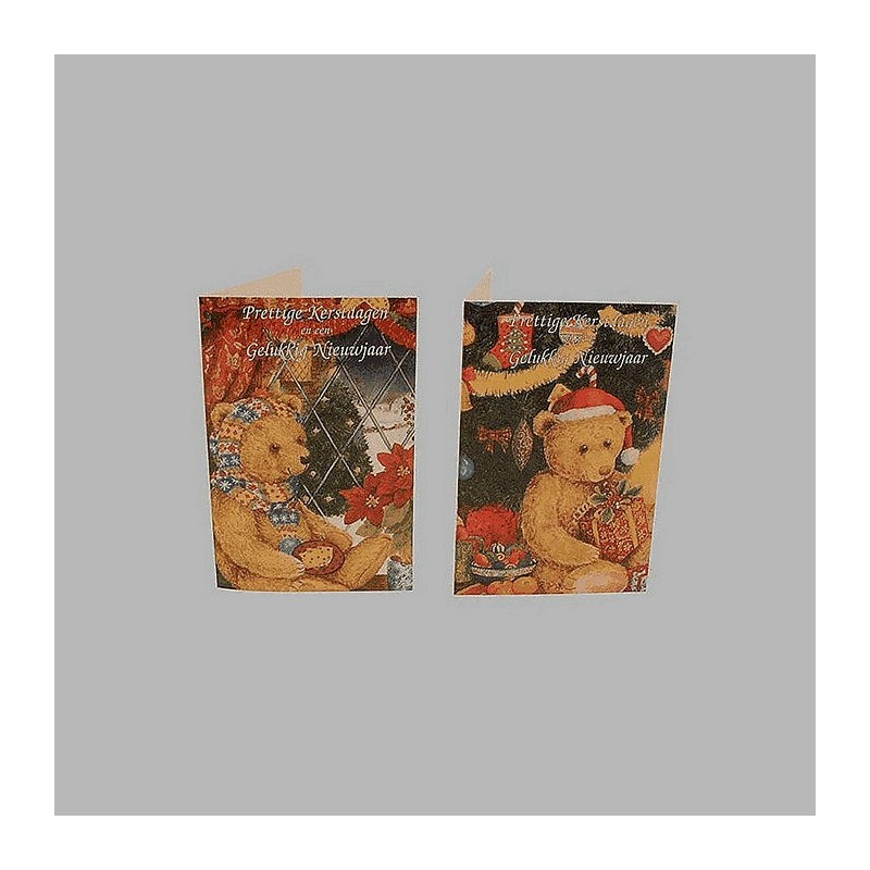 Christmas cards bears 15 x 10 cm 10 pieces with envelope
