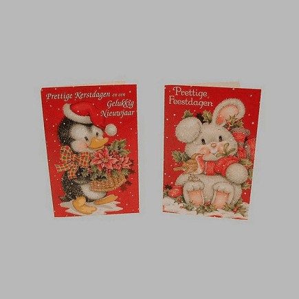 Christmas cards rabbit and duck 10 pieces with envelope