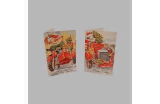 Christmas cards Rabbit with car 10 pcs with envelope