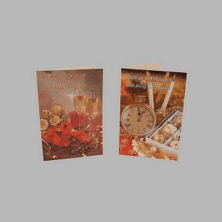Cartes de Noël horloge et champagne 10 pcs avec enveloppe