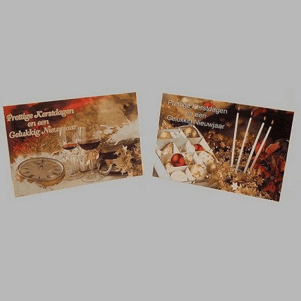 Cartes de Noël horloge et bougies 10 pcs avec enveloppe